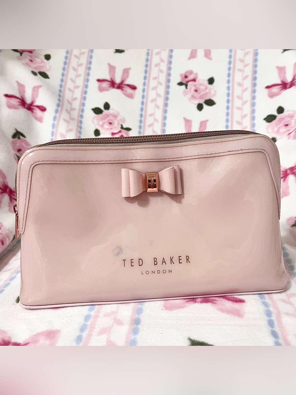 Ted Baker London Large Pink Cosmetic Bag with Bow